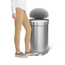 Lixeira Semi-Round com Pedal e Suporte para Saco – SimpleClean